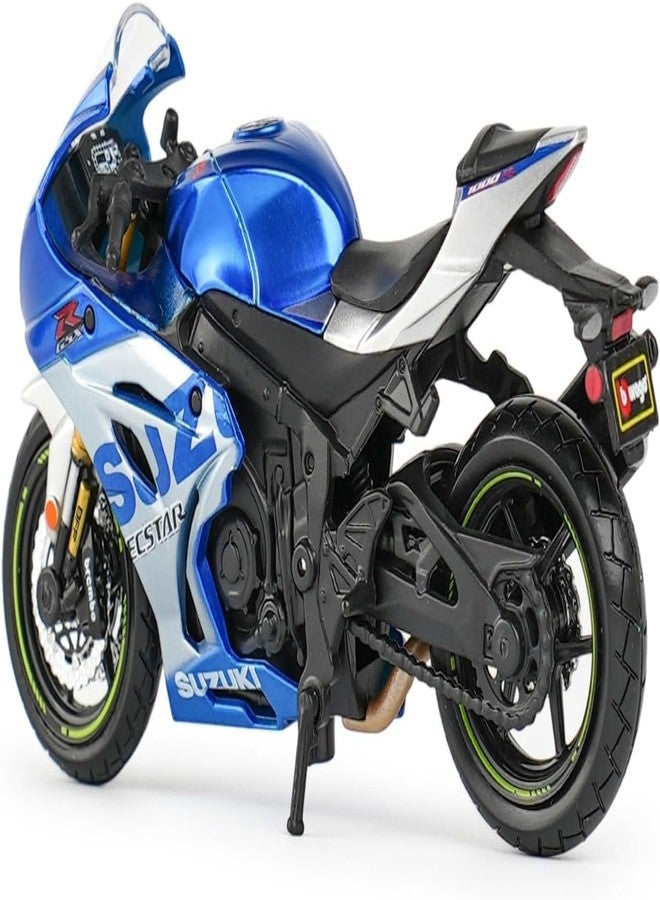 Bburago Suzuki GSX-R1000 R, 1:18 Scale Die-Cast Motorcycle Model, Blue/White, 11 cm Length - Image 2